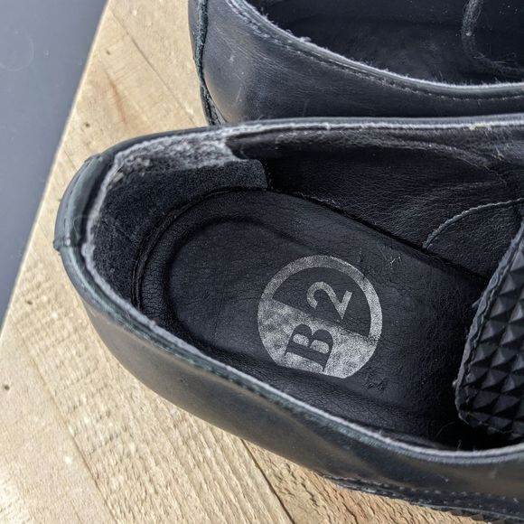 B2 Browns- black leather wedge oxfords Lafayette shoes size 7- chic & cozy! - Picture 4 of 9